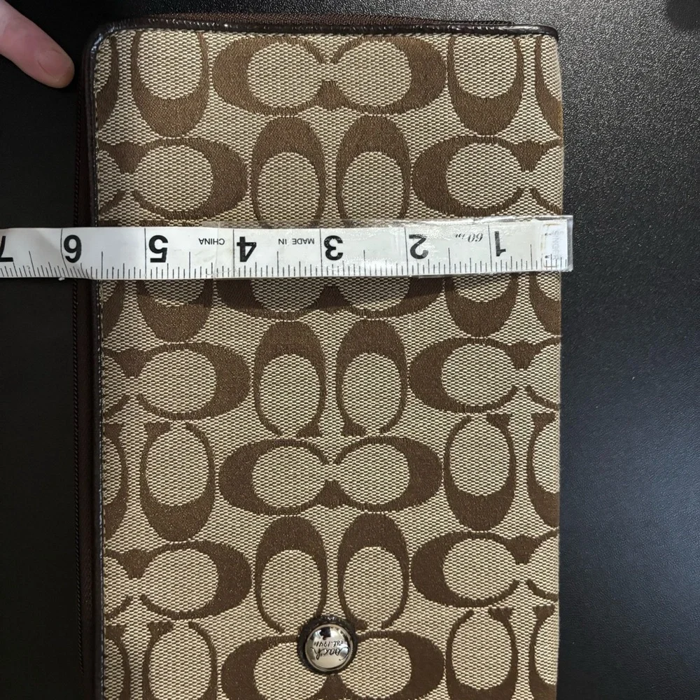 Coach Tan and Brown Monogram Zip iPad eReader Zippered Case Wallet - Picture 10 of 10
